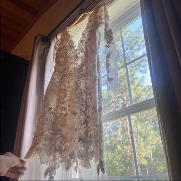 beaded, sheer, low back, wedding or formal gown - Picture 4 of 7